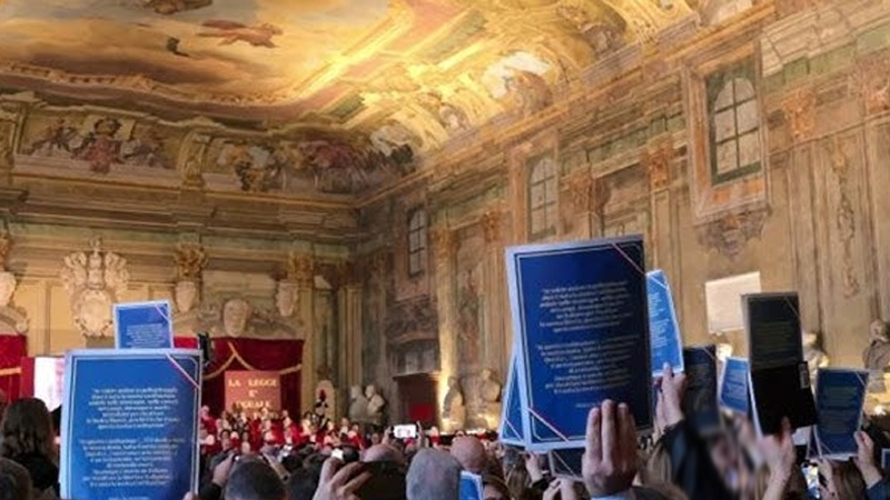 Protesta dei magistrati a Napoli, via dall'aula mentre parla Nordio _ ITALPRESS