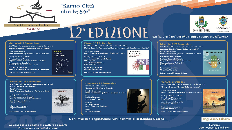 Sarno Città Che legge - Settembre libri - sestante.tv