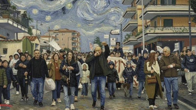 Angri. Protesta Scuola Media Galvani Opromolla - Foto Giovanni Caso