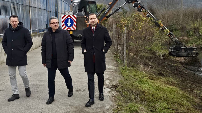 Sarno, sopralluogo per la manutenzione del territorio